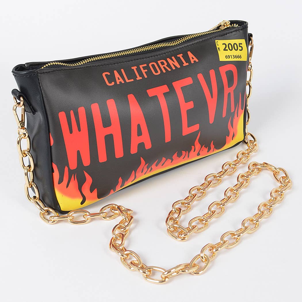 Licence Plate Printed Cross Body Bag