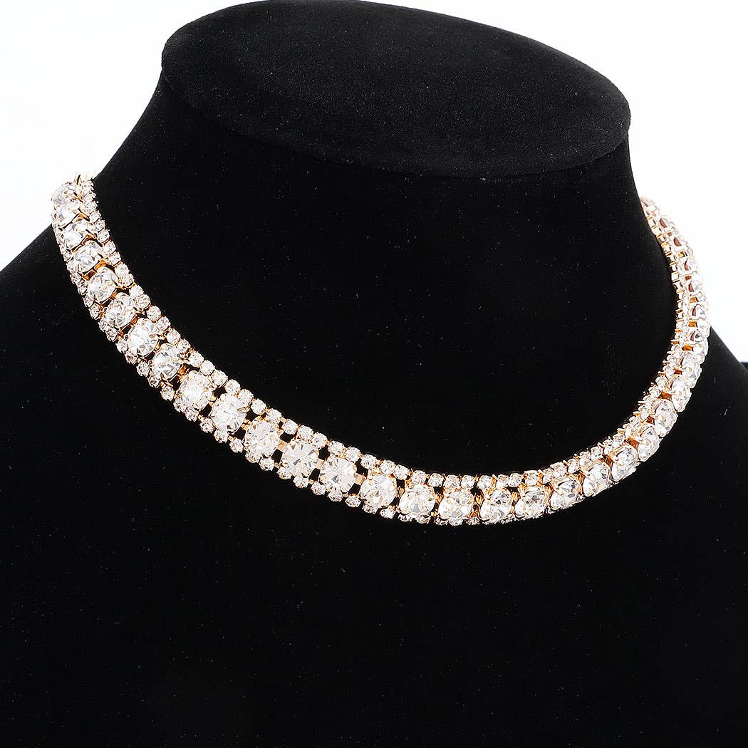 Rhinestone Necklace & Earring Set