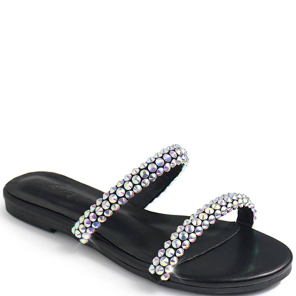 Rhinestone Double Strap Sandals