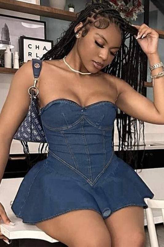 Strapless Denim Dress