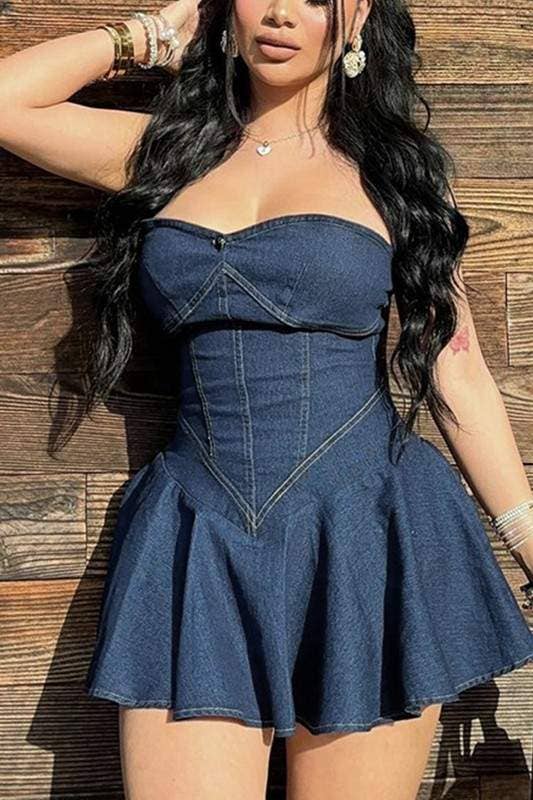 Strapless Denim Dress