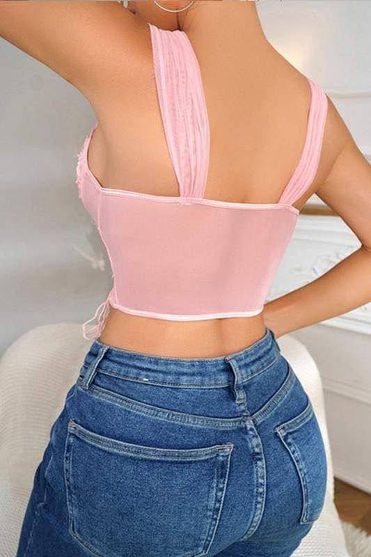 Lace Mesh Bustier Top