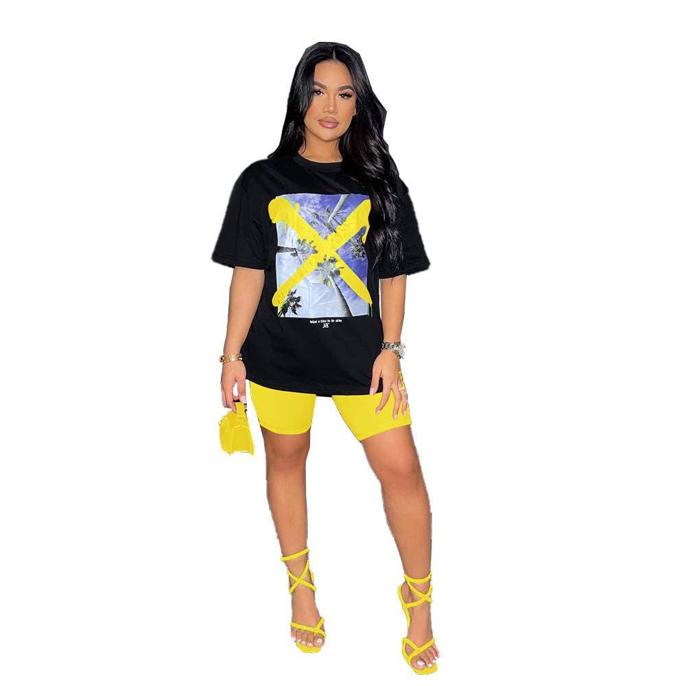 Oversized Tee with Biker Shorts