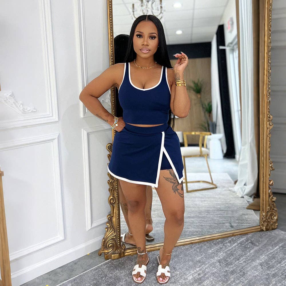 Two-Piece Crop Tank & Wrap Skort Set