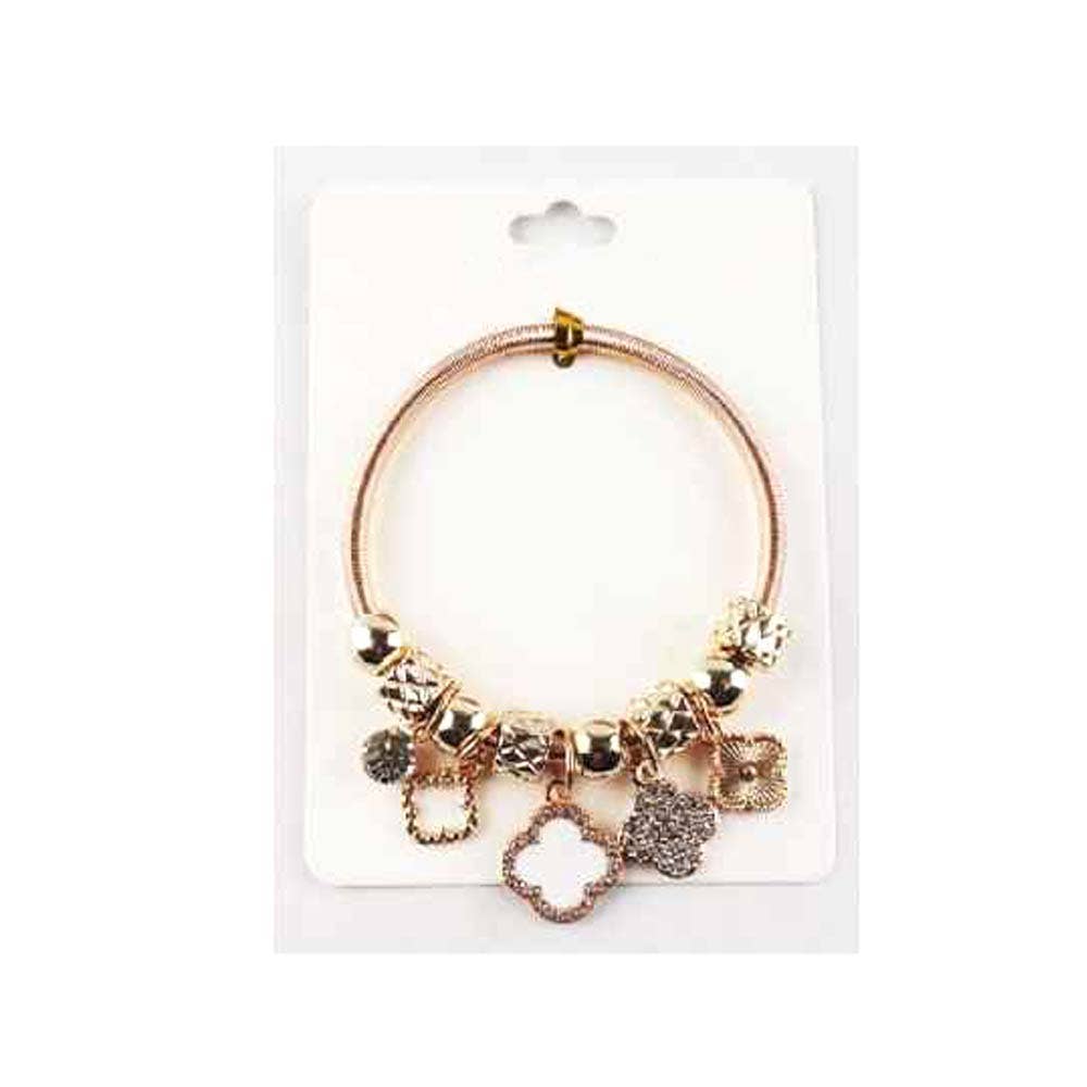 Clover Charm Beaded Stretch Bracelets