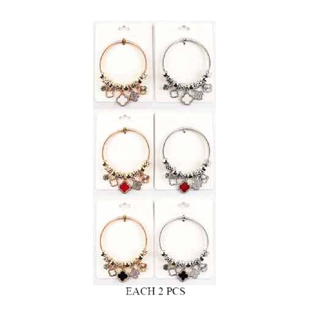 Clover Charm Beaded Stretch Bracelets