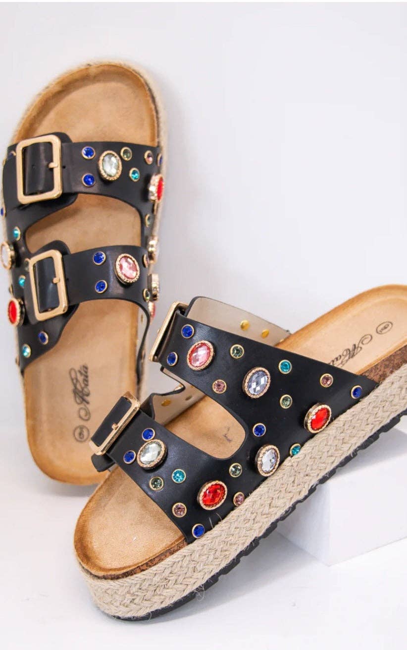 Jeweled Platform Sandal