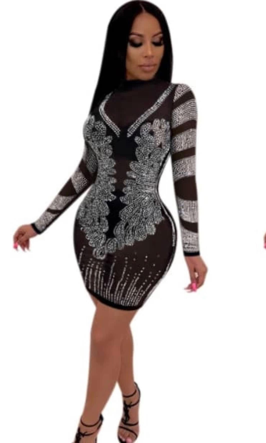 Sheer Body Con Dress