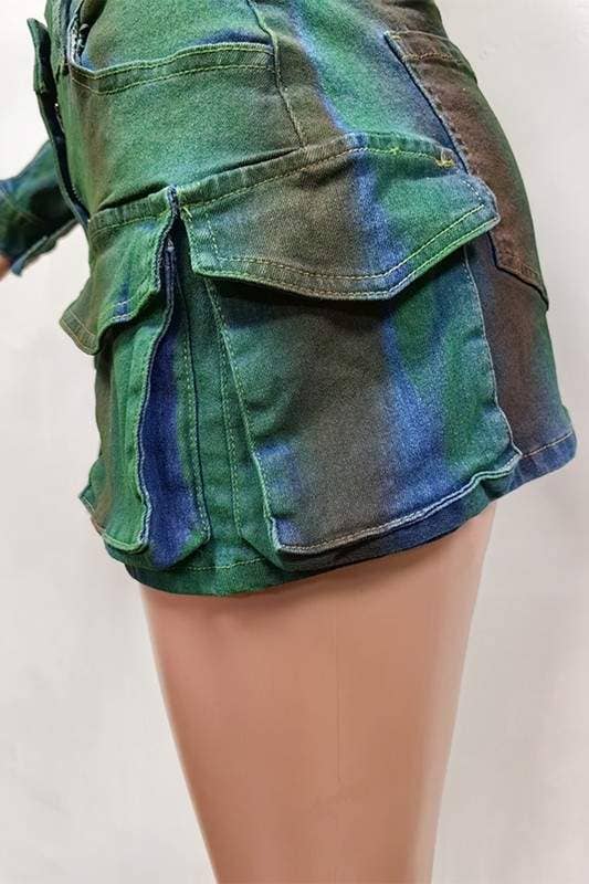 Denim Crop and Skirt set