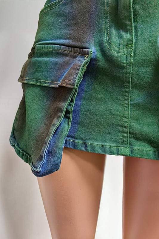 Denim Crop and Skirt set