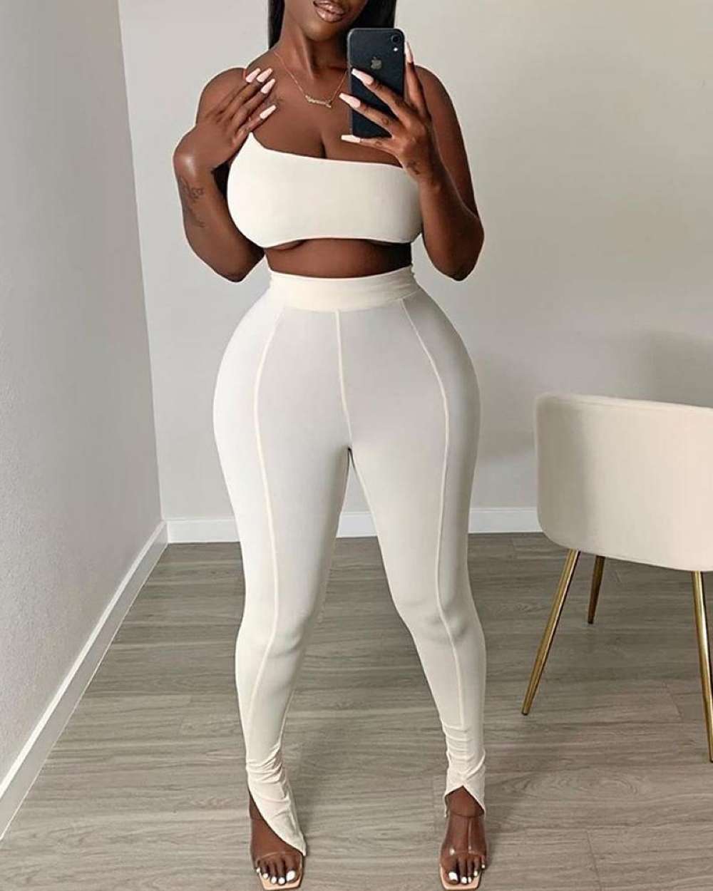 One Shoulder Top & Pants Set