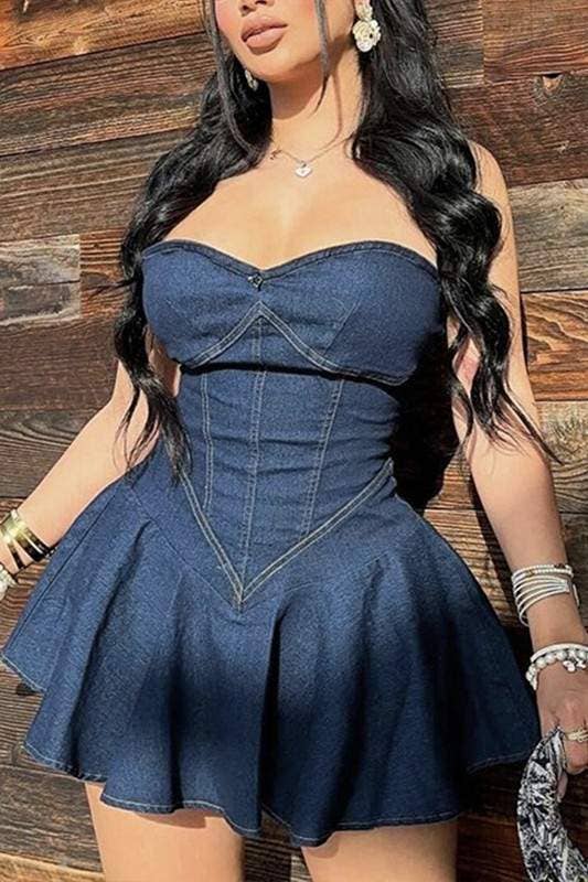 Strapless Denim Dress
