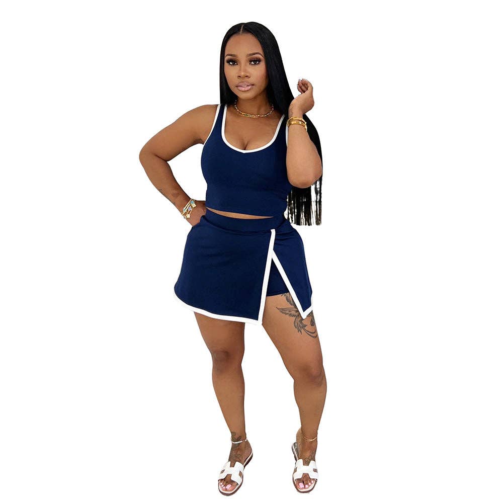 Two-Piece Crop Tank & Wrap Skort Set
