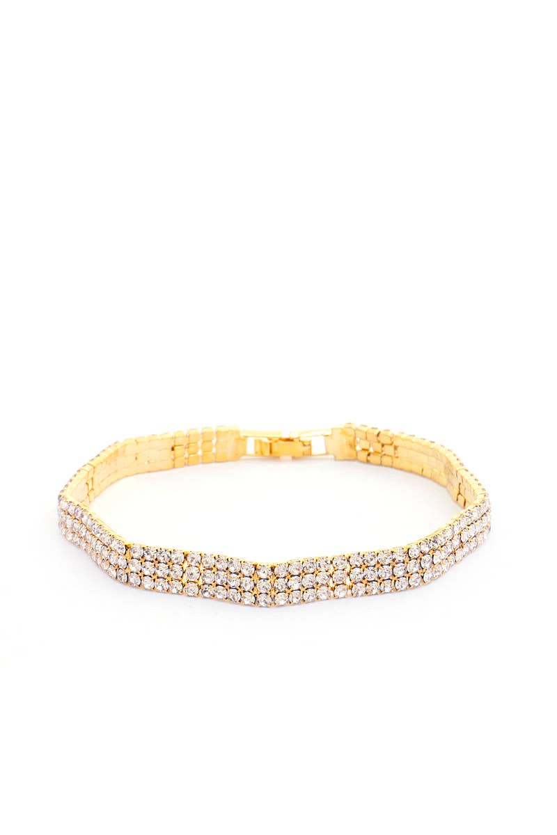 WAVY RHINESTONE BRACELET