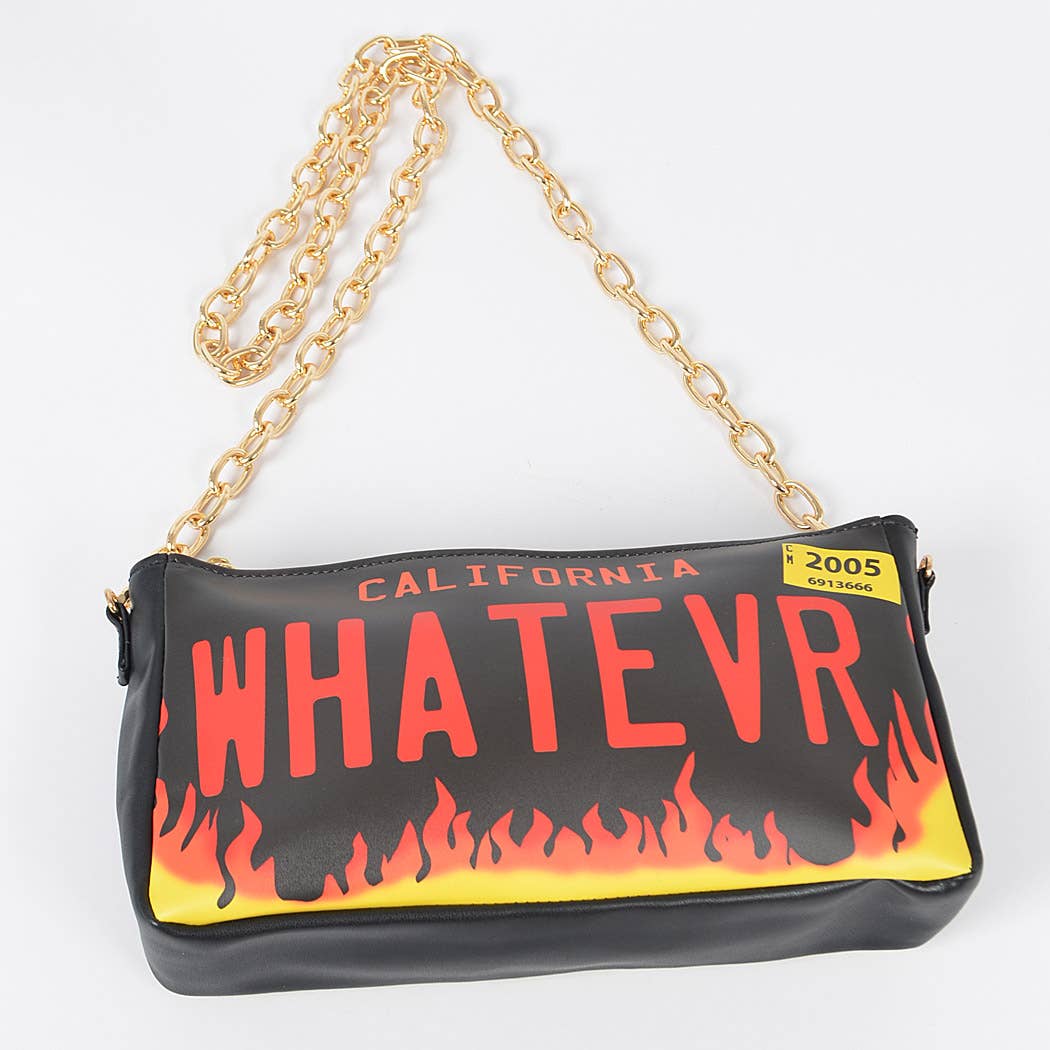Licence Plate Printed Cross Body Bag