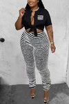 Tie Front Crop Top and Pants Set