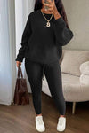 Black Knitted Sweater Set