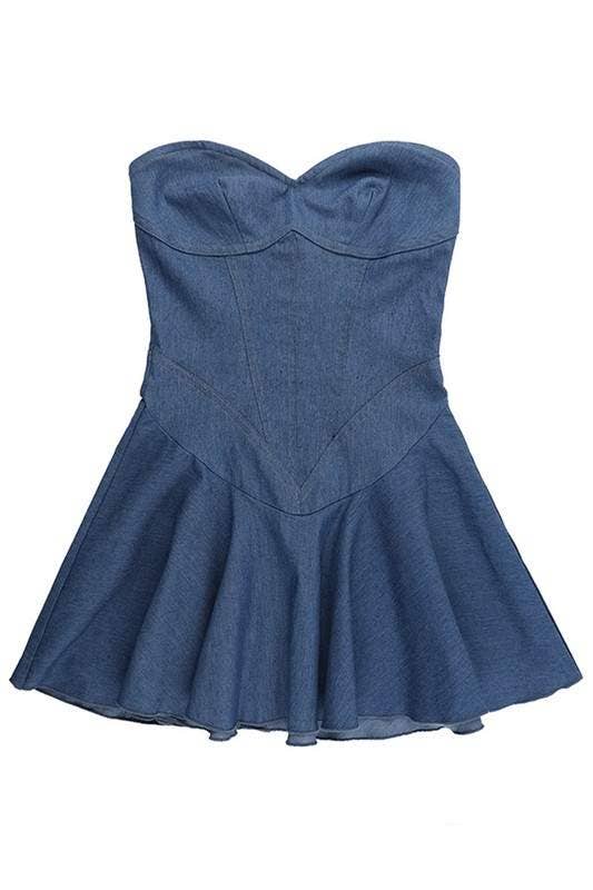 Strapless Denim Dress
